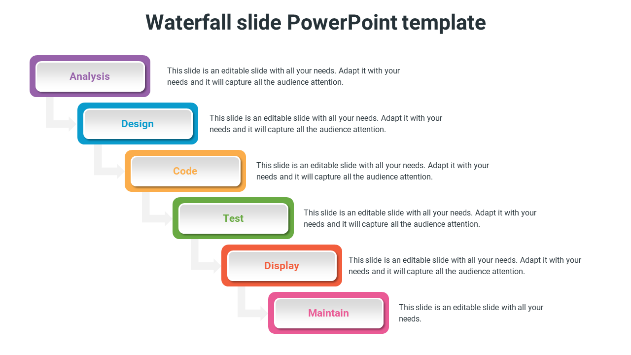 waterfall slide PowerPoint template